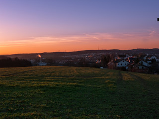 Bavarian City view at the Evening with clear sky