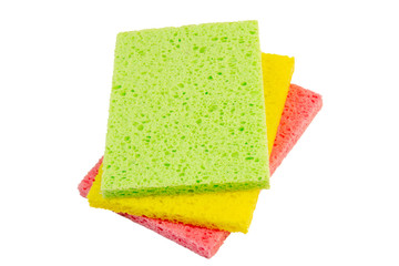 sponges for dishwashing isolated on a white background