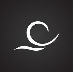 Wind icon on black background for graphic and web design, Modern simple vector sign. Internet concept. Trendy symbol for website design web button or mobile app