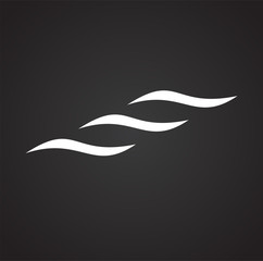 Wind icon on black background for graphic and web design, Modern simple vector sign. Internet concept. Trendy symbol for website design web button or mobile app