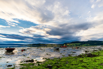 landscape boat rope sky Lake