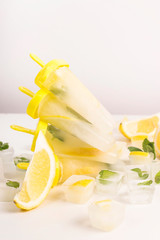 Natural Vegan Lemon Ice Cream with Mint