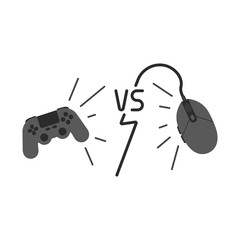 Game battle gaming gamepad controller versus computer gaming mouse device concept