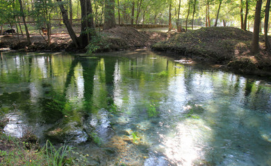 The clear waters of the springs of The Devnya (Devnya, Bulgaria)