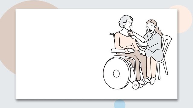 Senior People  vector illustration. old people on a white background animation. line art. stock footage