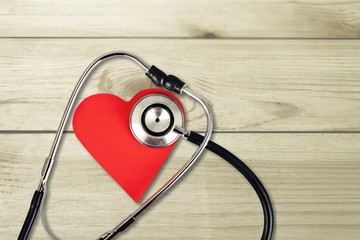 Medical Stethoscope with Heart isolated on  background