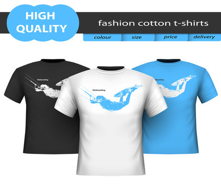 Trendy realistic cotton t-shirts  isolated on white