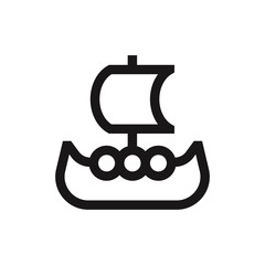 Viking ship icon vector