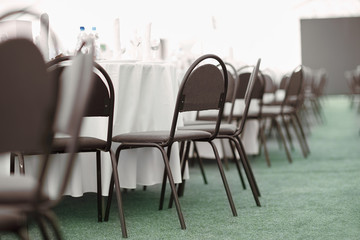 Banquet hall of a modern restaurant before the celebration