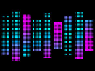 Pop art dots with violet gradient, halftone. Synthwave. Retrowave. Vector illustration
