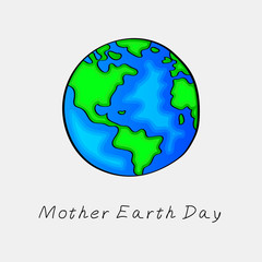 Mother Earth Day. The Earth Vector isolated  illustration on white background