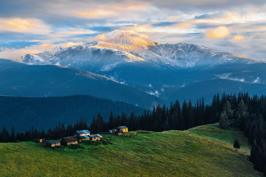 Hoverla mountain in the Carpathian Mountain Range, Ukraine
