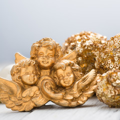 Fototapeta premium golden angels, Christmas