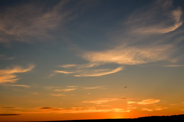 colorful, bright, beautiful sky at sunrise