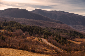 Mountain view, the sunny day 