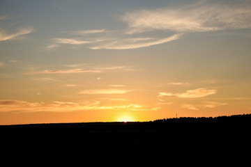 Sunrise, beautiful sky at sunrise