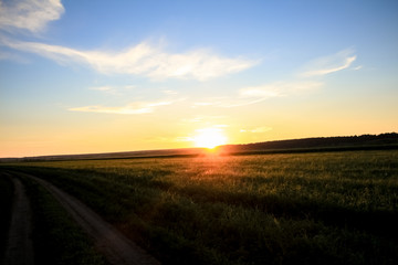 Sunrise, beautiful sky at sunrise