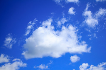 Naklejka na ściany i meble blue sky and heavy, white clouds