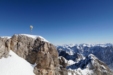 Fototapeta na wymiar Zugspitze, Germany, mountain, snow, peak, winter