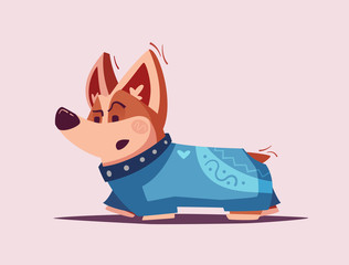 Dog character. Best friend. Cartoon vector illustration