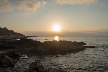 Sunrise on a beach of Oropesa del Mar