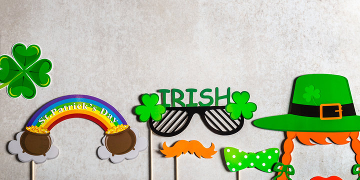 Different photo booth props for St Patricks Day party