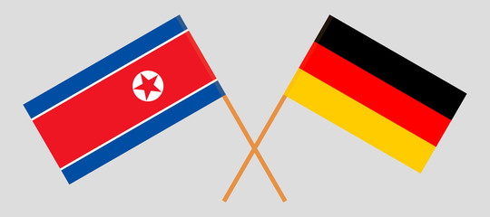 North Korea and Germany. The Korean and German flags. Official colors. Correct proportion. Vector