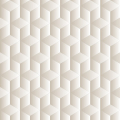 Abstract light geometric cubes background. Monochrome illustration.