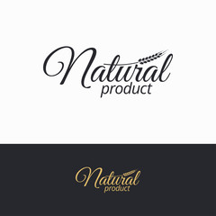 Natural product logo. Natural black and white
