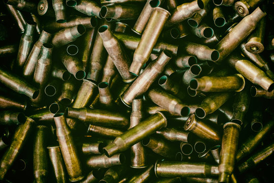 Empty Bullet Casings Close Up Stock Image - Image of casing, group