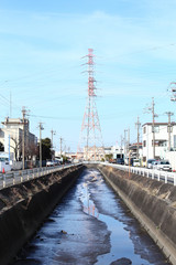 Obraz premium 工業地帯 河川