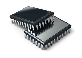 Computer chip. 3d render.