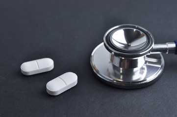 Stethoscope and Medication.