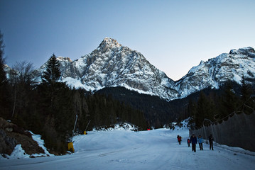 Fototapeta premium Walk in the ancient village of Sappada. Landscape from Monte Ferro.