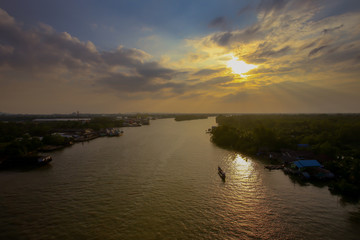 Light - Natural Phenomenon, Reflection, Summer, Sunset, TPC Potomac