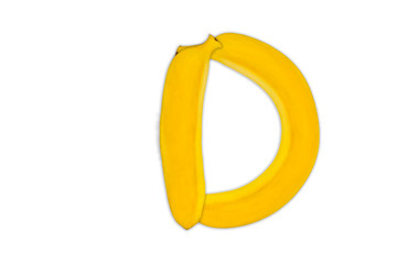 Letter D from bananas