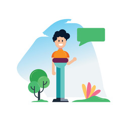 Male character in cartoon style