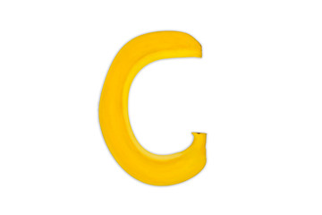 Letter G from bananas