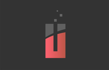 orange grey alphabet letter U for logo icon design