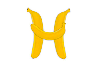 Letter H from bananas