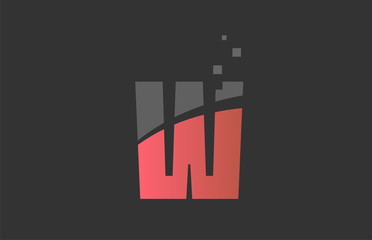 orange grey alphabet letter W for logo icon design