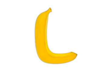 Letter L from bananas