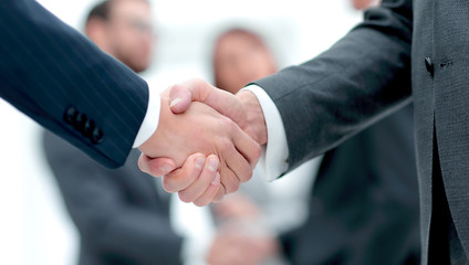 close-up of handshake business partners