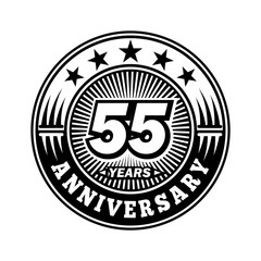 55 years anniversary. Anniversary logo design. Vector and illustration.