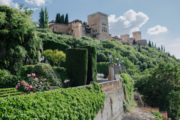 Fototapeta na wymiar alhambra granada panoramic garden