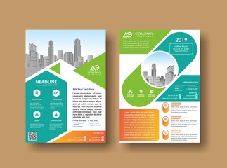 Modern cover brochure flyer design template. City background business book leaflet cover design in A4 magazines, posters, booklets, wallpaper, banners, corporate presentation.