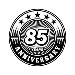 85 years anniversary. Anniversary logo design. Vector and illustration.