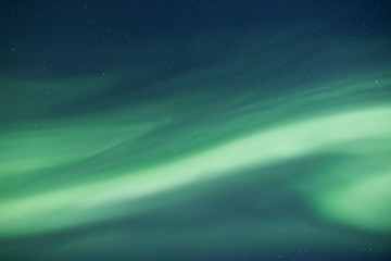 Beautiful northern light display on Lofoten islands in winter