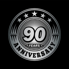 90 years anniversary. Anniversary logo design. Vector and illustration.