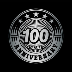 100 years anniversary. Anniversary logo design. Vector and illustration.